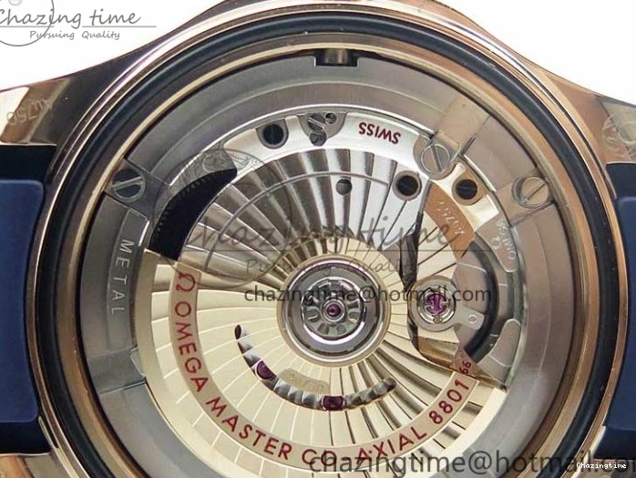 0411 2018 Seamaster Diver 300M RG Blue Ceramic VSF 1:1 Best Edition Blue Dial on Blue Rubber Strap A WeatherProof 7914